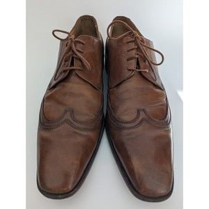 Mercanti Fiorentini Shoes Mens 10.5 Wingtip Oxford Italian Leather‎ Brown